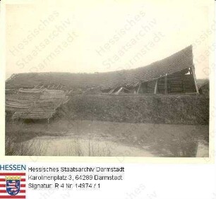 Groß-Umstadt, Halle der Firma Odenwälder Ziegelwerke / Sturmschäden vom 24. Januar 1931