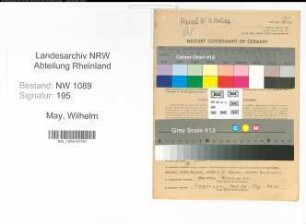 Entnazifizierung Wilhelm May , geb. 20.03.1914 ()