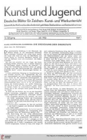 N.F. 12.1932: Die Erziehung der Oberstufe