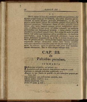 Cap. III. De Pastoribus pecudum.
