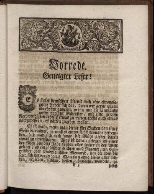 Vorrede. Geneigter Leser!