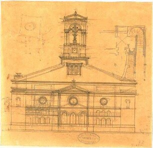 Leins, Christian Friedrich von; Italien; Reiseskizzen - Kirche (Ansicht)