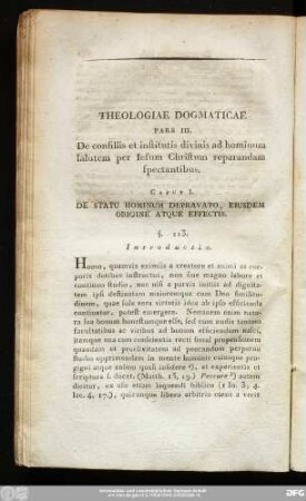 Caput I. De Statu Hominum Depravato, Eiusdem Origine Atque Effectis.