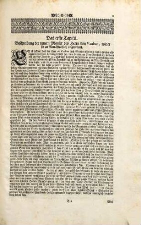 Freundlicher Wett-Streit Der Französischen, Holländischen und Teutschen Krieges-Bau-Kunst : Worinnen Die Befestigungs-Manier des Hrn. von Vauban an Neu-Breisach, Die beste Manier des Hrn. von Coehoorn, und Zweyerley Vorstellungen der von L. C. Sturm publicirten, und nach des weit-berühmten Hrn. George Rimplers Maximen eingerichteten Manier, In achtzehen accuraten Rissen mit allen nöthigen Umständen vor Augen geleget, Nach den Bau-Kosten und Raum durch einen ausführlichen Calculum überschlagen, Und Gantz unpartheyisch gegen einander in Vergleichung gestellet werden