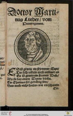 Doctor Martin Luther: Vom Hausregiment