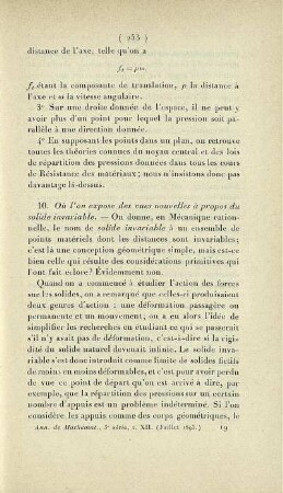 Étude de statique physique. Calcul des actions mutuelles des solides en contact. [Fortsetzung]