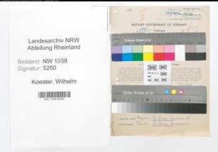 Entnazifizierung Wilhelm Koester , geb. 01.03.1893 (Kassenleiter)