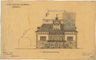 Fischer, Theodor; Heilbronn; Stadt-Theater - 1. Variante - Südseite (Ansicht)