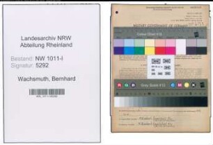 Entnazifizierung Bernhard Wachsmuth , geb. 16.07.1901 (Mechanikermeister)