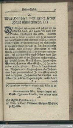 2. Was Hänsgen nicht lernet, lernet Hans nimmermehr