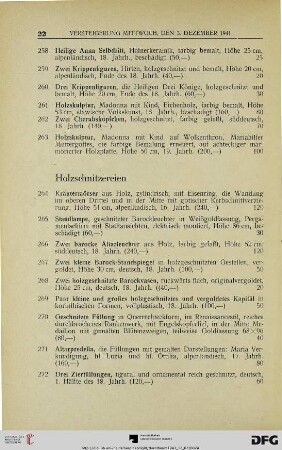 Holzschnitzereien (Nr. 264-272b)