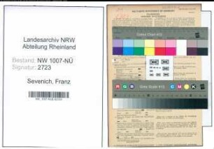 Entnazifizierung Franz Sevenich , geb. 27.08.1913 (Metzger)
