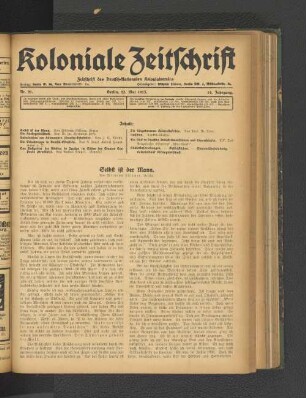 Nr. 21. Berlin, 23. Mai 1913. 14. Jahrgang.