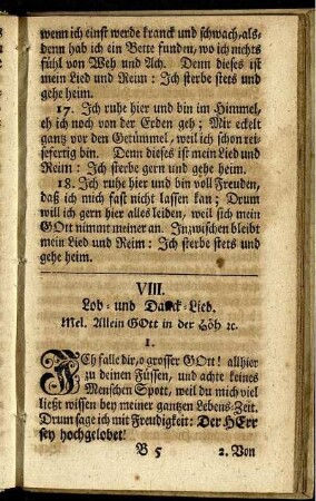 VIII. Lob- und Danck-Lied.