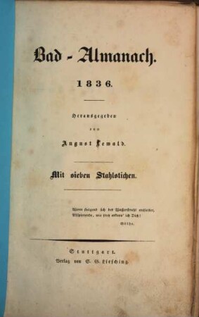 Bad-Almanach. 1836