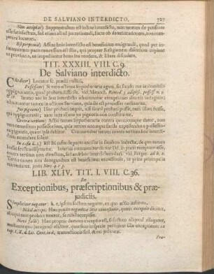 Tit. I. VIII. C. 36. De Exceptionibus, præscriptionibus & præjudiciis.