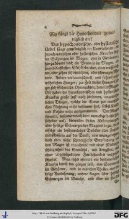 Wo fängt die Hypochondrie gemeiniglich an?