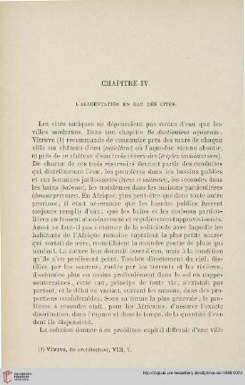 Chapitre IV: L'alimentation en eau des cités