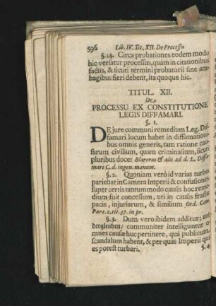 Titul. XII. De Processu Ex Constitutione Legis Diffamari.
