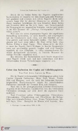 Ueber den Farbton der Copien auf Celloïdinpapieren