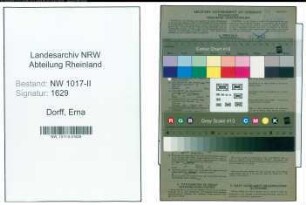 Entnazifizierung Erna Vom Dorff , geb. 21.05.1900 (Aushilfsangestellte)