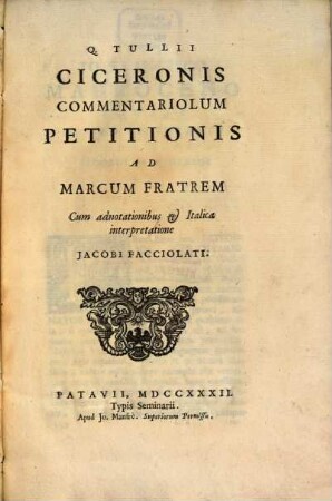 Commentariolum Petitiones ad Marcum fratrem