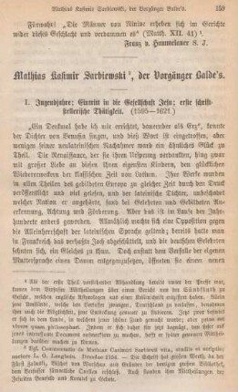 159-172 Mathias Kasimir Sarbiewski, der Vorgänger Balde's