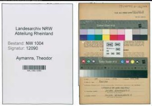 Entnazifizierung Theodor Aymanns , geb. 03.03.1915 (Telefonist)