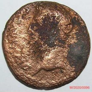 Römische Münze, Nominal As, Prägeherr Tiberius für Divus Augustus, Prägeort Rom, Original