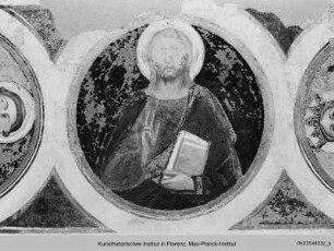 Die Fresken der ehemaligen Cappella del Campanile : Bogenlaibung: Christus mit den Heiligen Katharina von Alexandrien und Laurentius