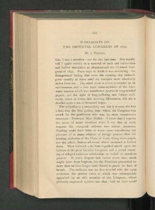Sidelights on the Oriental Congress of 1892.