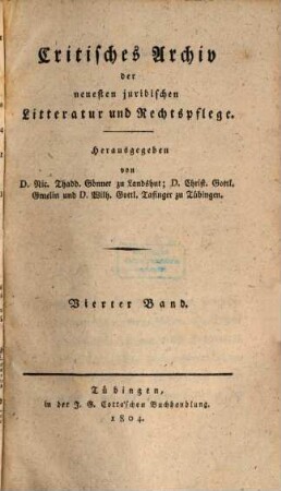 Juridisches Archiv. 4, 4. 1804