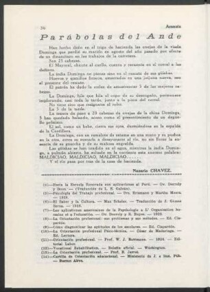 Parábolas del Ande