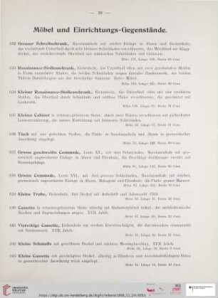 Möbel und Einrichtungs-Gegenstände (Nr. 632 - 664)