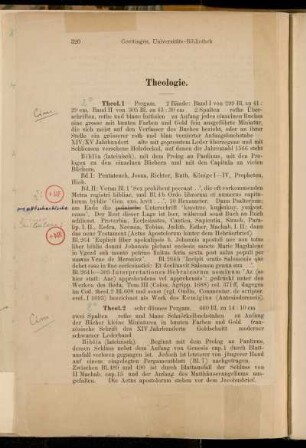 Theologie. [2° Cod. Ms. theol. 1 Cim. - 4° Cod. Ms. theol. 317]