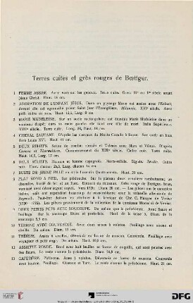 Terre cuites et grès rouges de Boettger (Nr. 1-13)