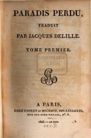 Paradis perdu, 1