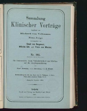 Die Frauenmilch, deren Veränderlichkeit und Einfluss auf die Säuglingsernährung