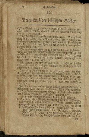 IX. Verzeichniß der biblischen Bücher.