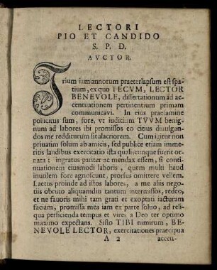 Lectori Pio Et Candido S. P. D. Auctor.