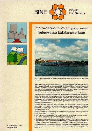 Photovoltaische Versorgung einer Tiefenwasserbelüftungsanlage.