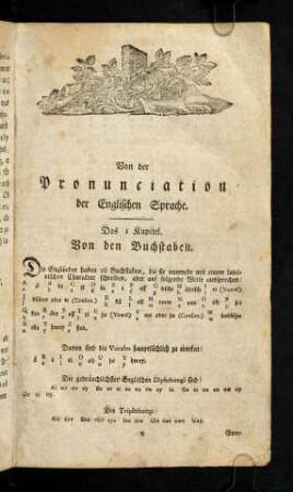 1-28, Von der Pronunciation der Englischen Sprache