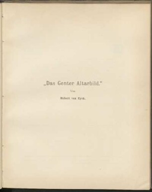 "Das Genter Altarbild." Von Hubert van Eyck.