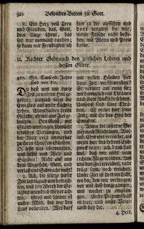 11. Rechter Gebrauch des zeitlichen Lebens und dessen Güter.
