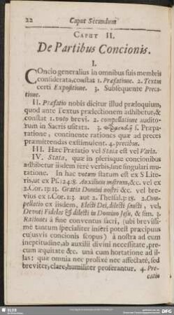 Caput II. De Partibus Concionis
