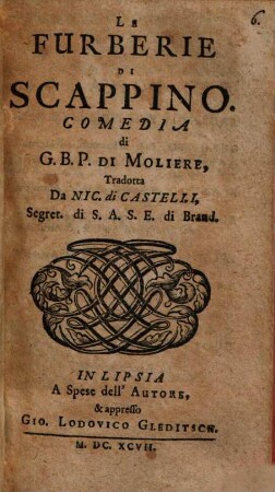 Le furberie di Scappino : Comedia