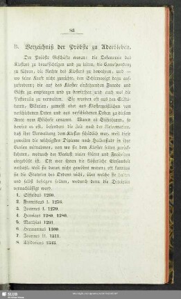 B. Verzeichniß der Pröbste zu Adersleben