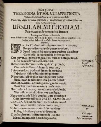 Threnodia Et Solatii Appetentia