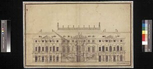 Aufriss der Ost- oder Westseite des Palais, Erweiterungsplanung