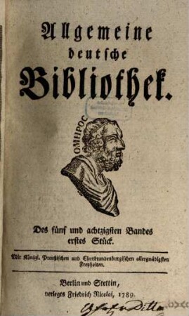 Allgemeine deutsche Bibliothek. 85. 1789
